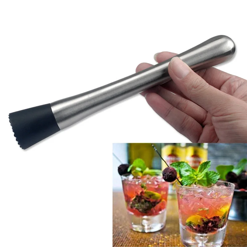 1Pcs Stainless Steel Multifunction Crushed Ice Hammer Bar Tools Wine Supplies Popsicle Sticks Drink Cocktail Swizzle Stick