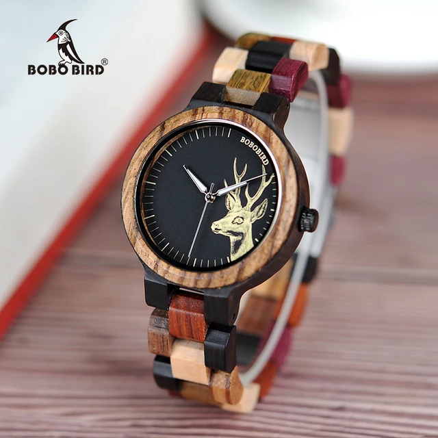 BOBO BIRD Lovers' Casual Quartz Watches Elk Design Natural Wooden Watch for Men BOBO BIRD Lovers' Casual Quartz Watches Elk Design Natural Wooden Watch for Men