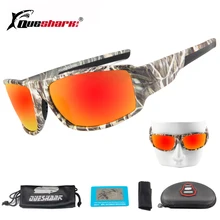 QUESHARK мужские камуфляжные поляризационные солнцезащитные очки для вождения, велоспорта, тактическая камуфляжная оправа, очки для кемпинга, рыбалки, велосипедные очки