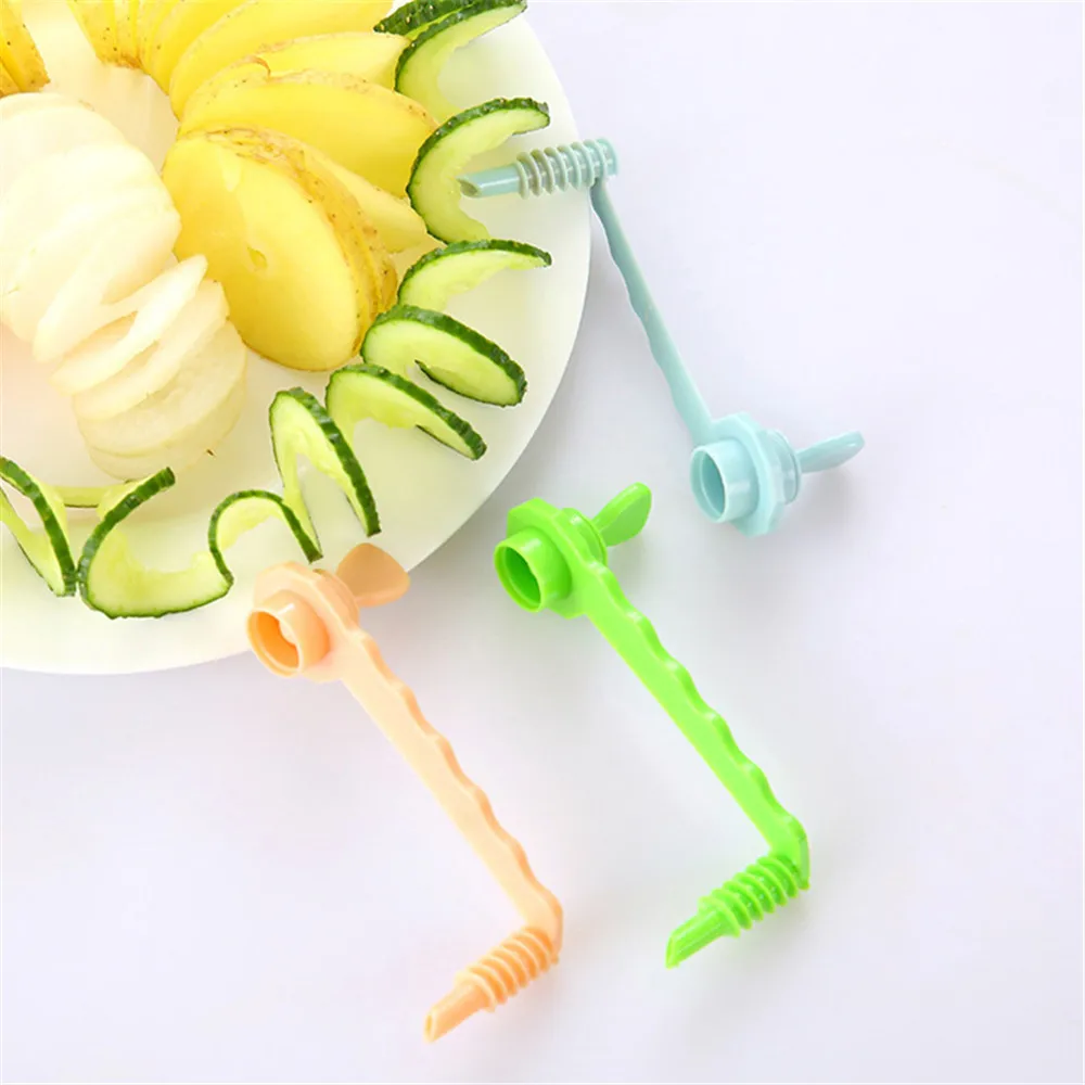 Patata pepino zanahoria vegetal Spiral slicer cocina Cúter modelos patata cortador Herramientas gadgets cocina accesorios a7c