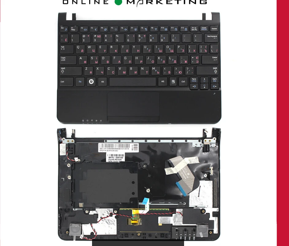 NC210 NC215 RU Клавиатура для ноутбука samsung NC110 России черный с Palmrest без рамки чехол C