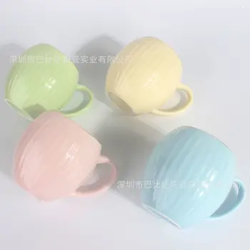 

Korean Ceramics Cup Concise Macarons Color Marc Cup Cup Coffee Cup Household Office