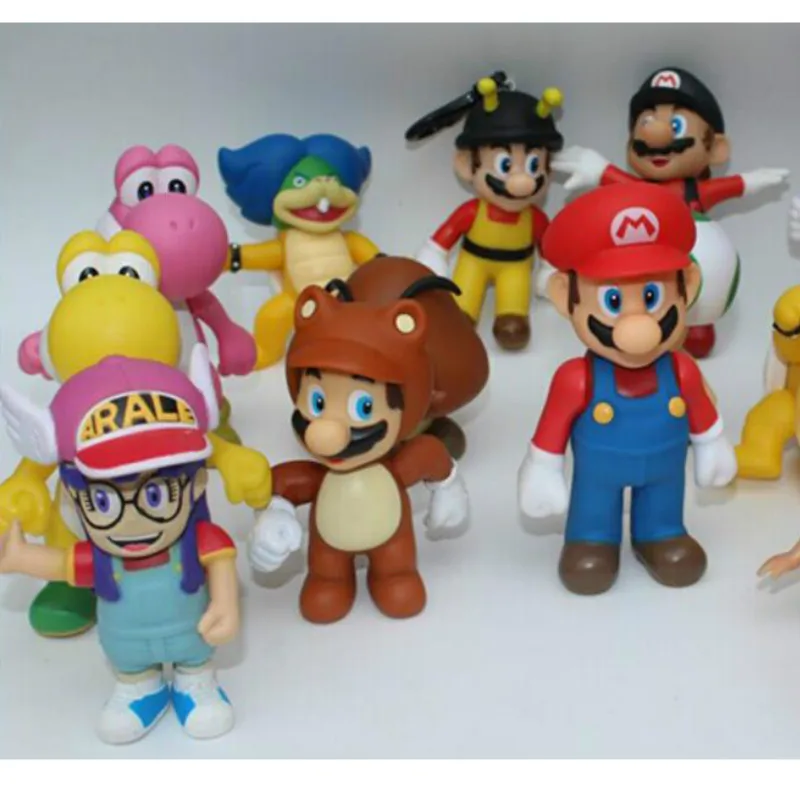 

5pcs/lot Mario Silicone Dolls 10-13cm KIds Toys Birthday Gift for Children