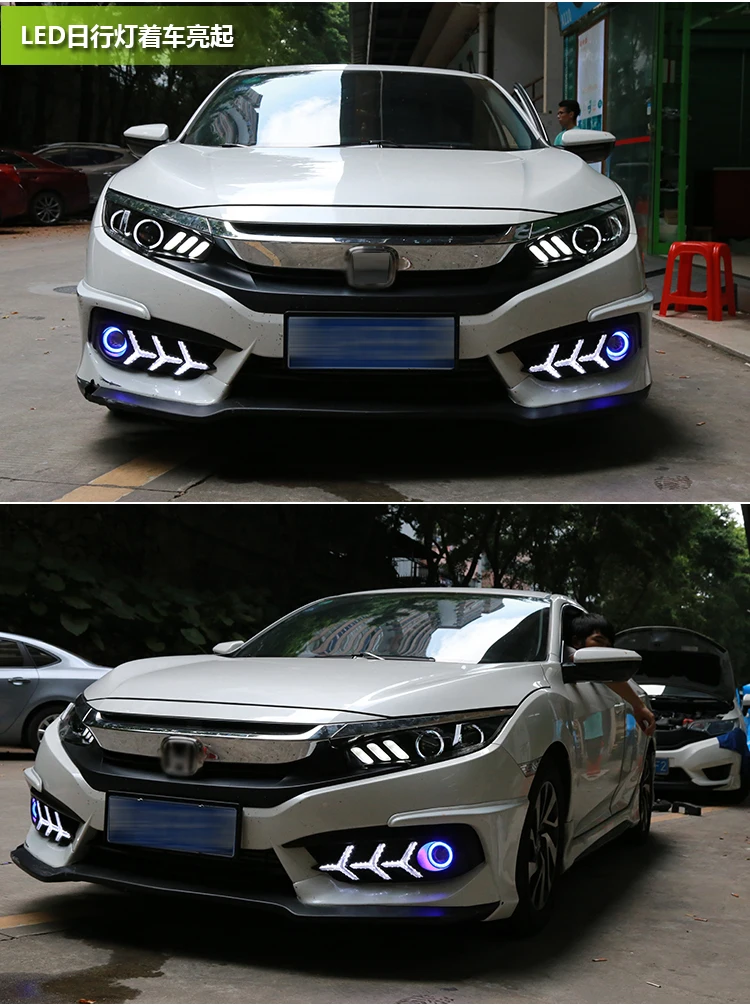 Автомобильный Головной фонарь в сборе для Honda Civic 10th светодиодный головной светильник светодиодный головной светильник с динамическим поворотным сигналом