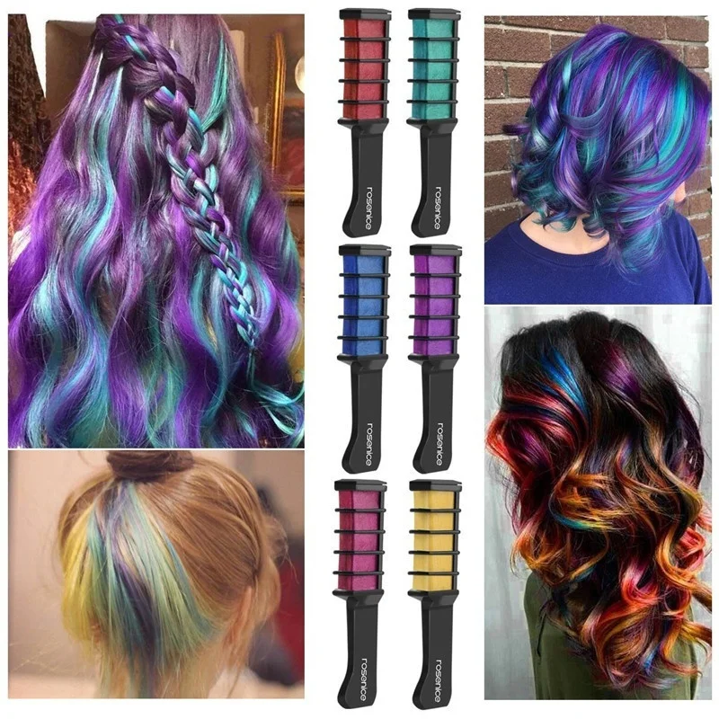 8 цветов Ameauty временный Мел для волос Косплей DIY нетоксичные моющиеся волосы цветной гребешок для вечерние макияж