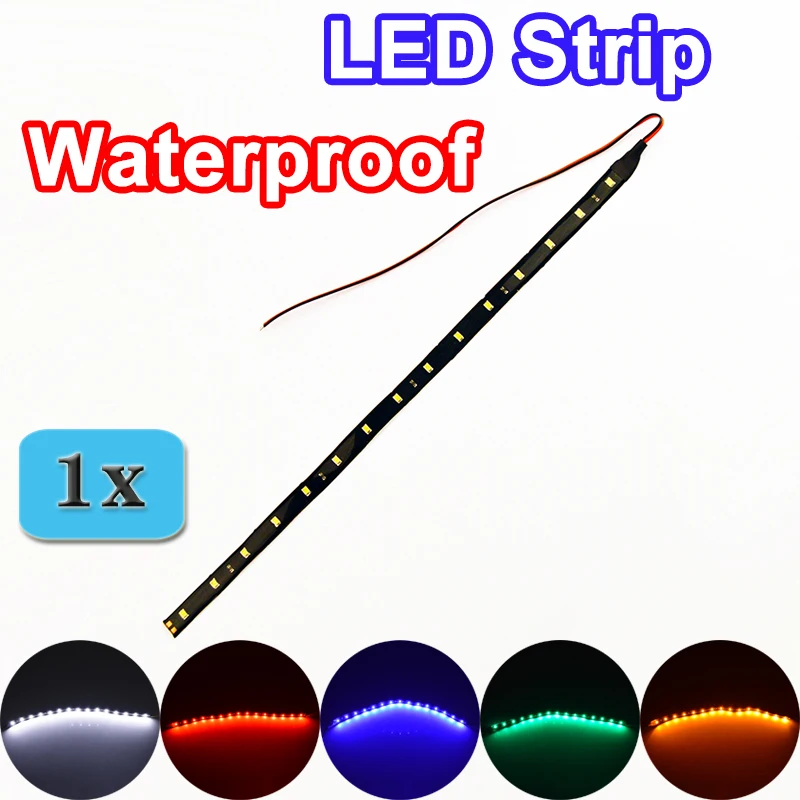 

flytop 1PCS Ultra Bright Waterproof LED Strip Lights 12V 30cm High Power Car Daytime Running Light Flexible Decoration Auto Lamp