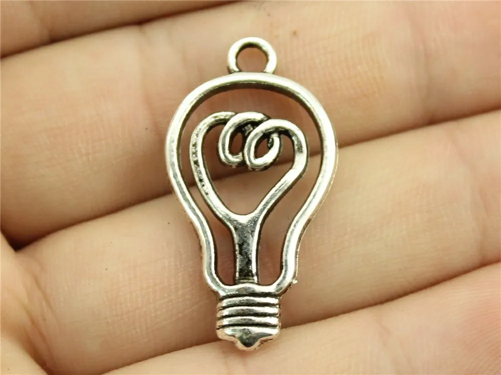 WYSIWYG 8pcs 32x17mm Pendant Light Bulb Vintage Light Bulb Charm