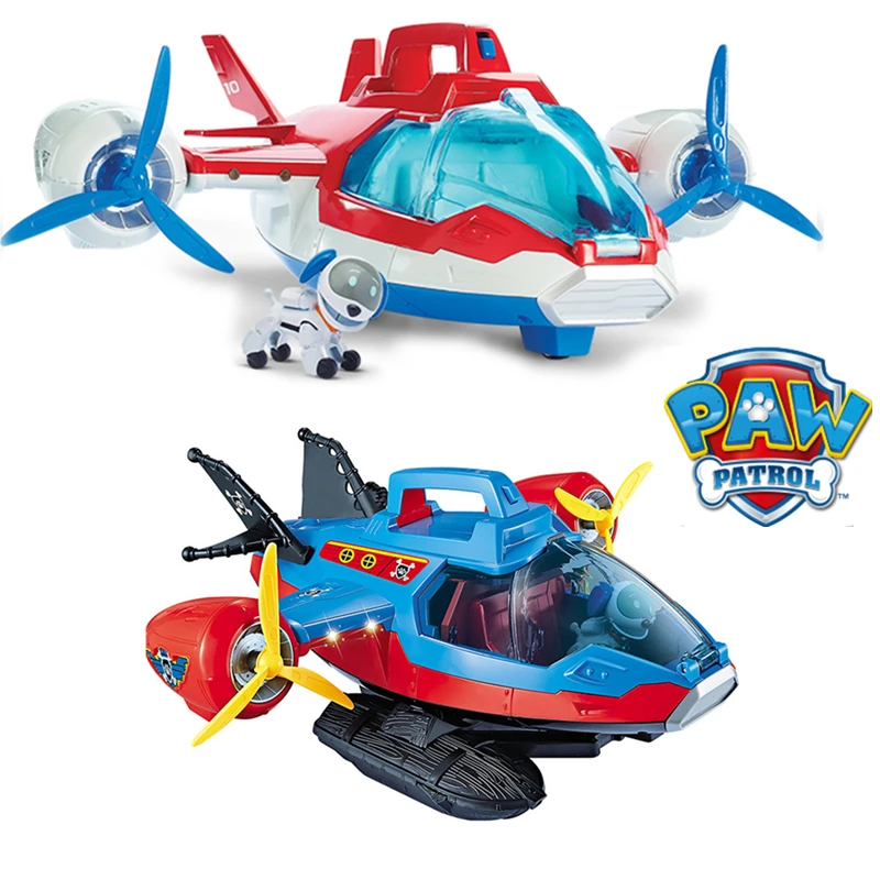 Genuine Paw Patrol Dog Toy patrol Rescue Aircraft Yacht Ryder Captain Robot Dog Sound Effect Patrulla Canina Action Figures Gift