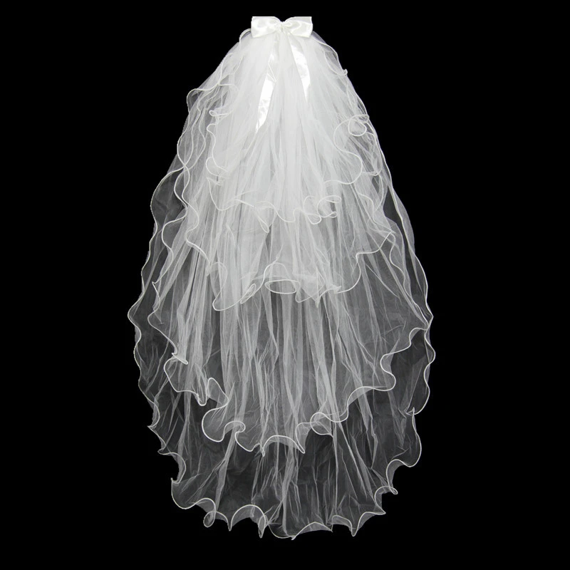 LORIE Tulle Wedding Veils Short With Cut Edge White/ivory Lace Bridal Veil with Comb Free Shipping LORIE Tulle Wedding Veils Short With Cut Edge White/ivory Lace Bridal Veil with Comb Free Shipping