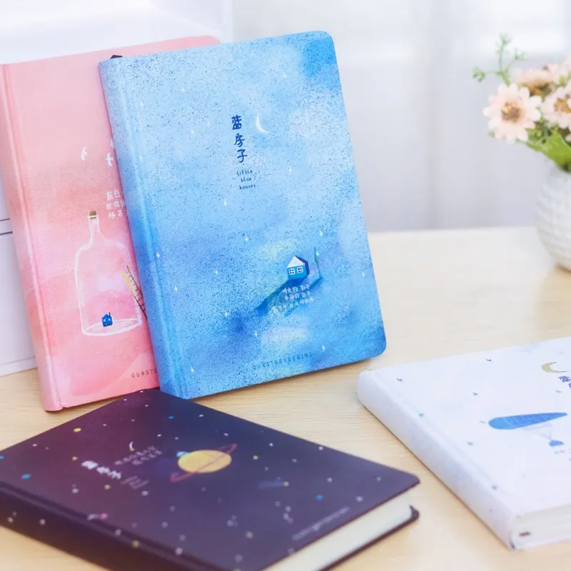 Творческая тенденция Цвет страниц A5 Тетрадь маленький синий дом дневник в твердом переплете Корея канцелярские школьные принадлежности