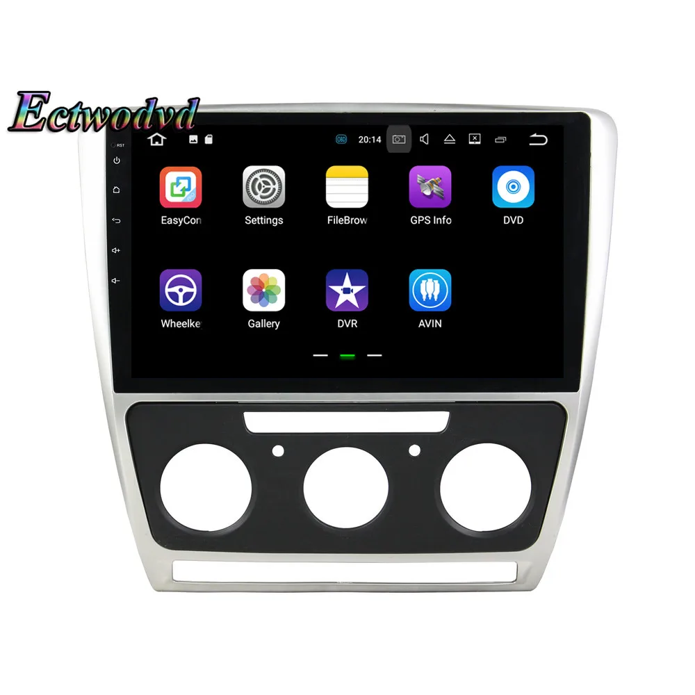 Cheap Ectwodvd Octa Core 4G+64G Android 9.0 Car Multimedia DVD Player GPS HeadUnit for Skoda Octavia AT 2010 2011 2012 2013- 14