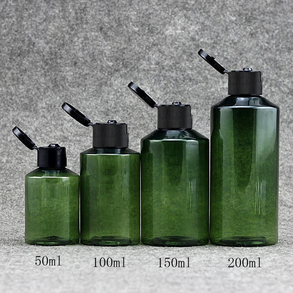 

30pcs 50ml 100ml 150ml 200ml Empty Plastic Bottle Refillable Flip cap Liquid Soap Shampoo Facial Cleanser Cosmetic packaging