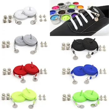 

1 pair No Tie Lazy Shoelaces For Chidren and Adults Quick One-Handed Laces Sport Flat Athelic Casual Shoes Laces 7 colors
