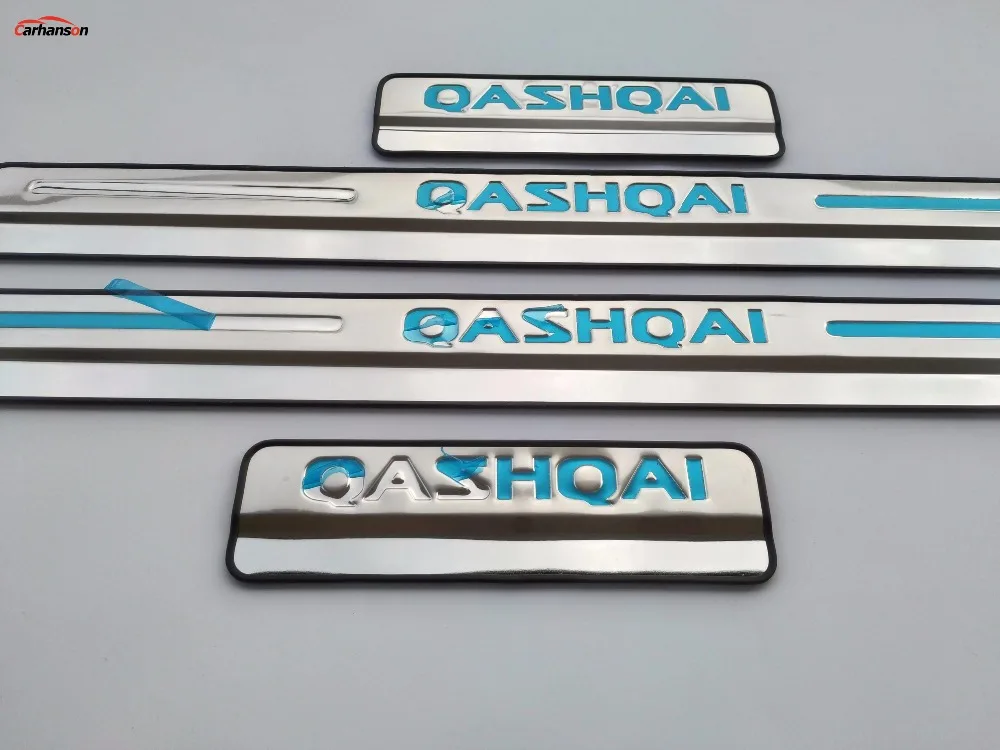 Аксессуары для стайлинга автомобилей для Nissan Qashqai j11 Накладка на порог из нержавеющей стали, Защитная Наклейка на порог