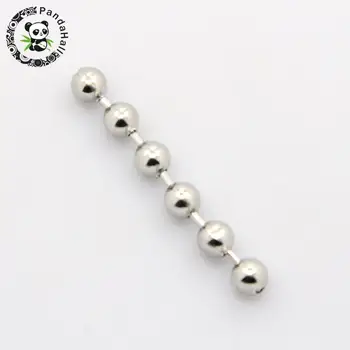 

304 Stainless Steel Ball Chains, Stainless Steel Color, 5mm