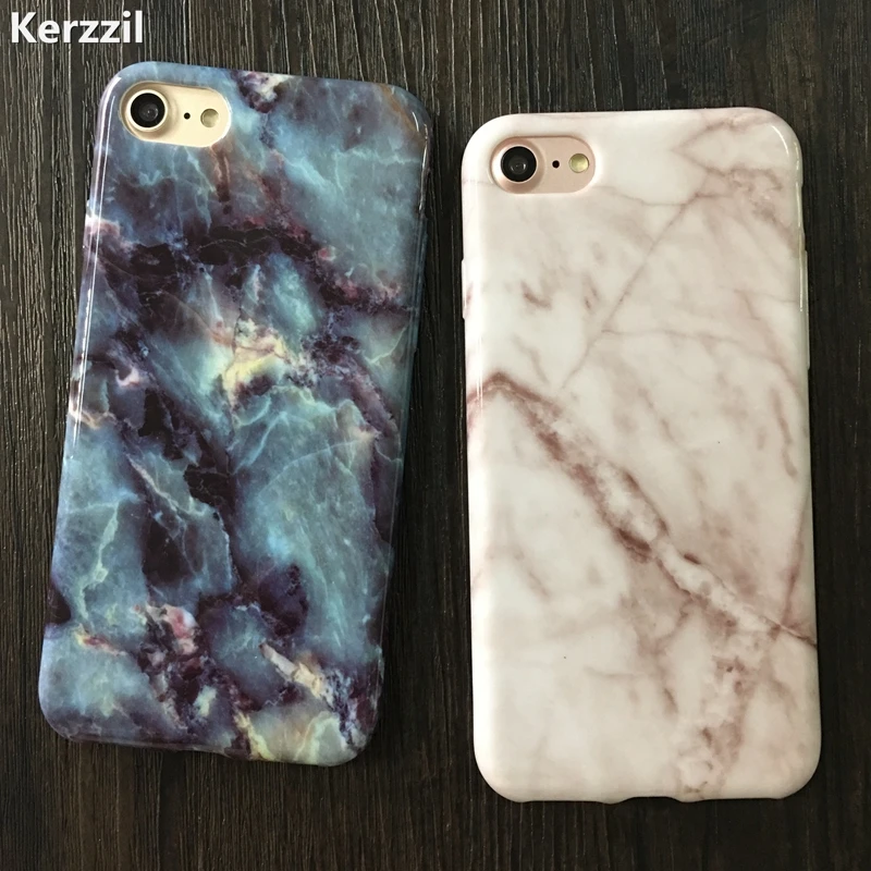 Kerzzil Мягкие TPU размеров чехол для iPhone 7 6S Plus 5 SE 5S Гранит Мрамор Треугольники
