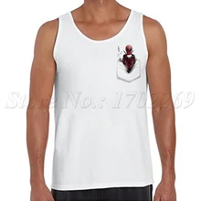 Лидер продаж, новинка, Дэдпул, сидящий на моем кармане, с принтом, мужские Модные безрукавки, ожидание Франсиса дизайн, Летний жилет