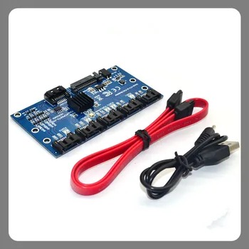 

SATA 3.0 Expansion Card 1 to 5 Hard Drive Adapter Card Riser Motherboard 6Gbps Port PM Mutipliper IPFS for BTC Miner DIY