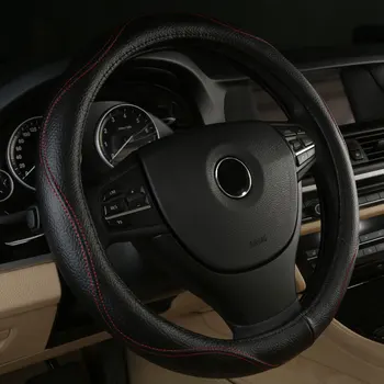 

Car genuine leather steering wheel cover for audi a3 8p 8v sedan sportback a4 b5 b6 b7 b8 a5 a6 c5 c6 c7 100 c4 80 a7 a8 a8l q2
