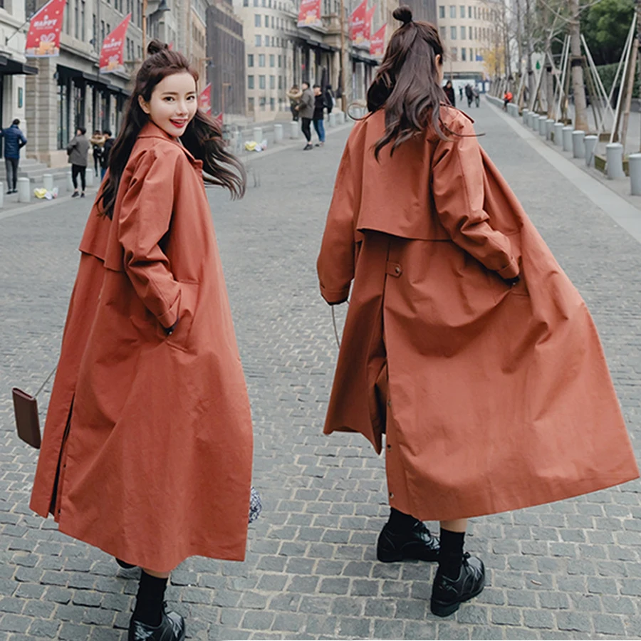 Fashion Long Trench Coat For Women Autumn Spring Trench Coats X long
