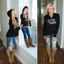 2017 Women Long Sleeve Girl Kids Autumn Hoodies Sweatshirt Sweater Hooded Coat Pullover Tops