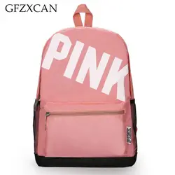 Новая розовая сумка на плечо с буквенным принтом, Легкий Повседневный Рюкзак, большая емкость, Студенческая сумка, открытый спортивный