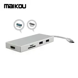 Maikou USB-C 3,1 Тип-c зарядки PD концентратор HDMI USB-C сплиттер для SD/TF Extender для MacBook pro -серебро