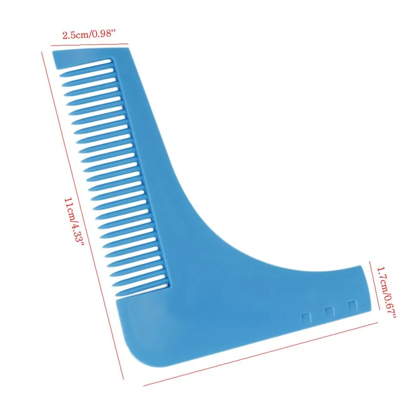 Инструмент для коррекции бороды мужской джентльмен Борода шаблон для стрижки волос синий с расческой