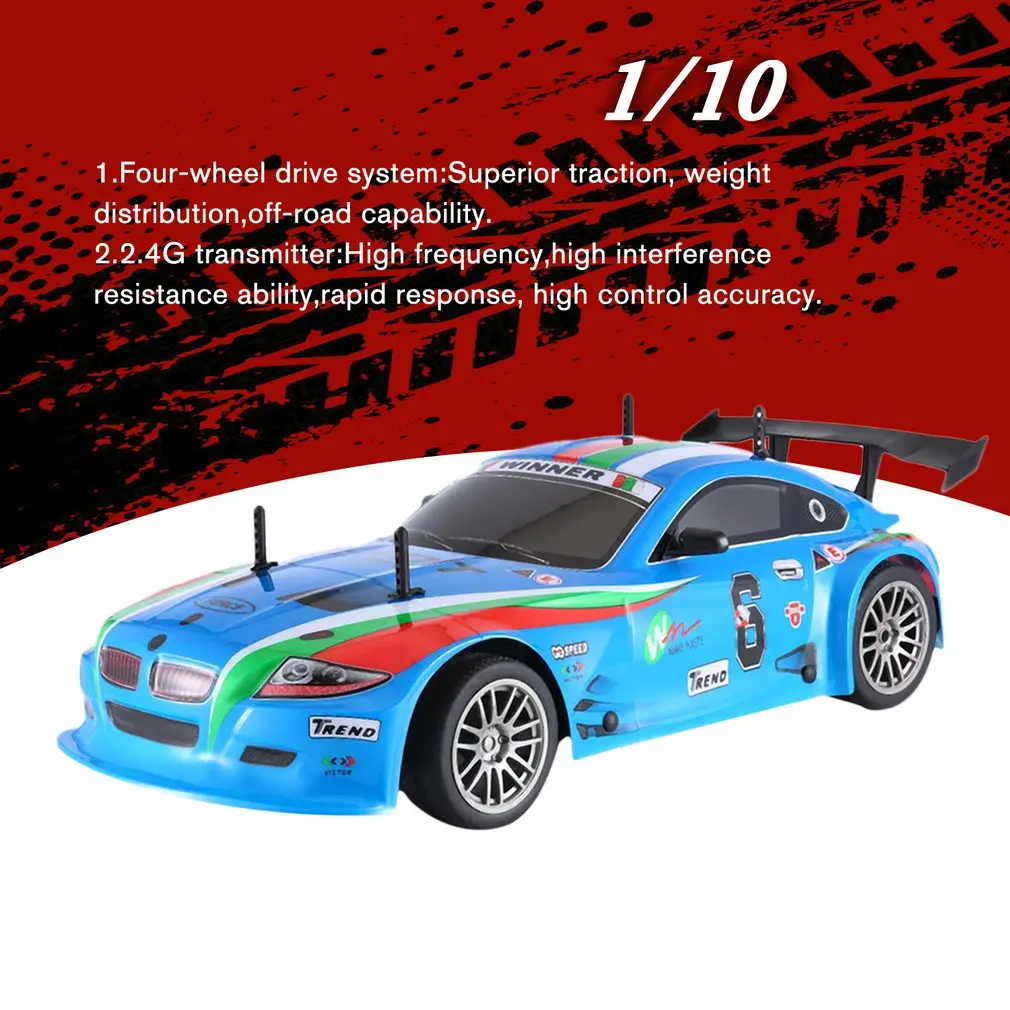 J601-1-9 1/10 1400mAh 2,4G гоночный автомобиль 1:10 RC модель автомобиля 25 км/ч плоский спортивный Дрифт автомобиль игрушки 2 Батареи ЕС Разъем для детей
