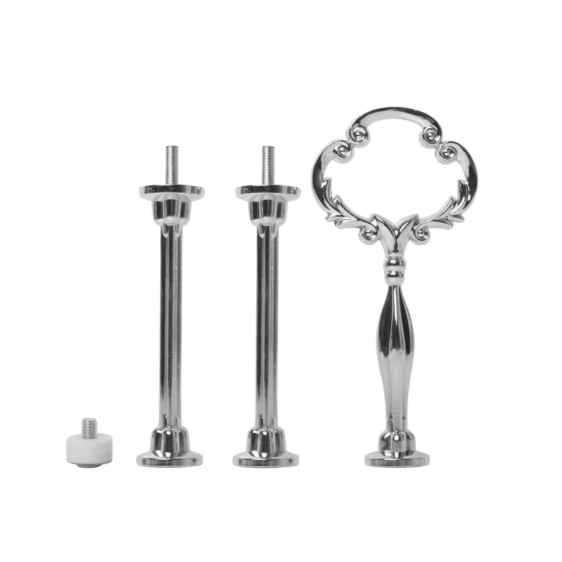 Silver COMINHKPR119851 Happy Will 3 Tier Round Metal Cake Stand Holder Heavy Duty Fruit Plate Handle Fittings Hardware Rod with Stylus Silver COMINHKPR119851 Happy Will 3 Tier Round Metal Cake Stand Holder Heavy Duty Fruit Plate Handle Fittings Hardware Rod with Stylus