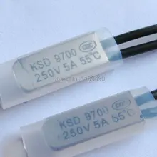 10 шт. KSD9700 нормально закрытый 55 c термостат Температура Термальность протектор переключатель 55 градусов биметаллический диск 250 V 5A