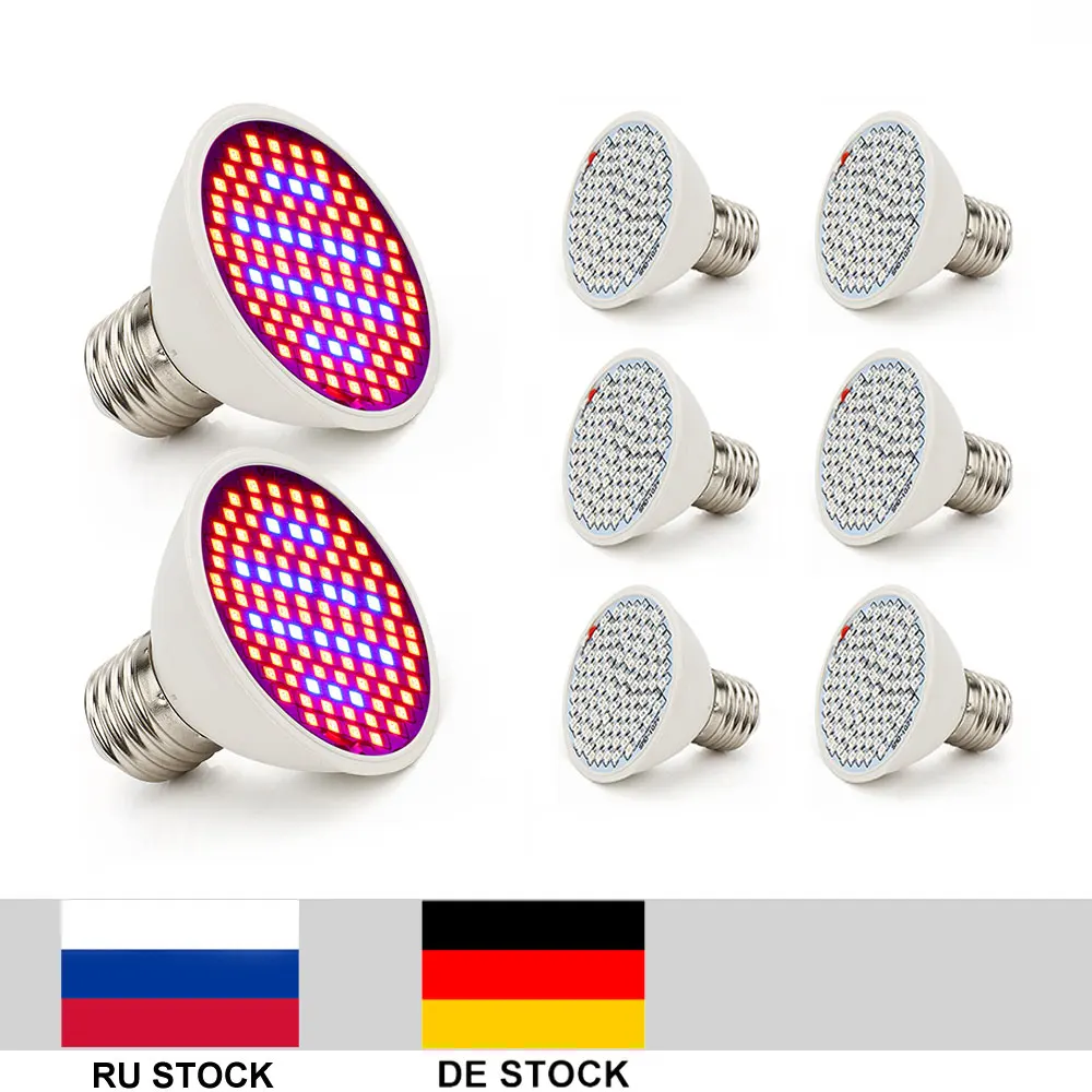 8 шт./лот Красный Синий 10 Вт LED Grow Light E27 лампа для растений рождественские
