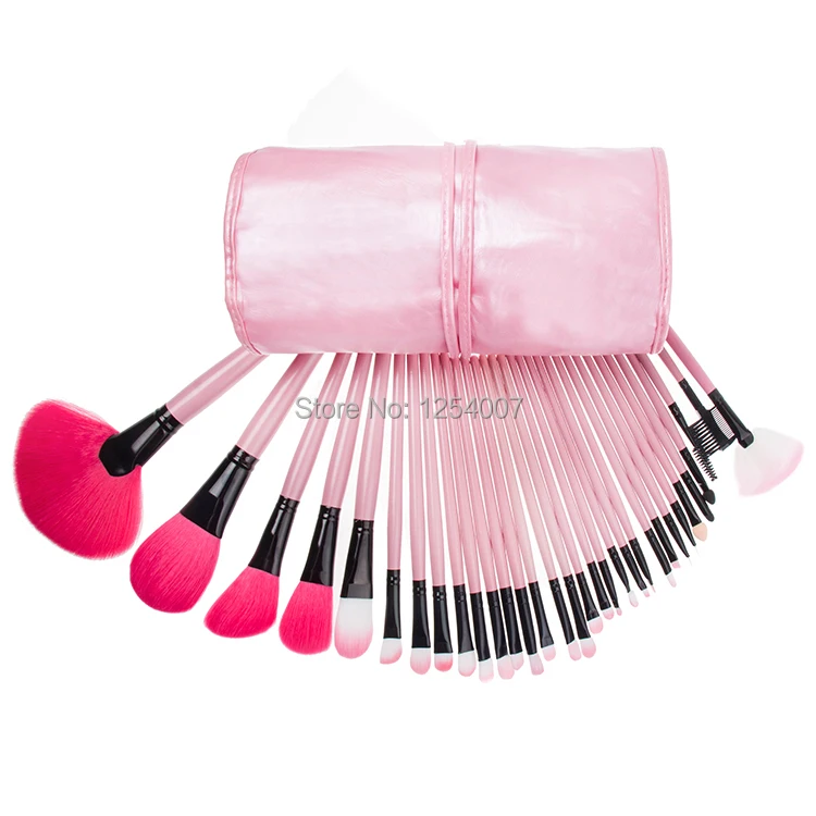 Big Discount !! 32 PCS Pro Makeup Brush Set & 32 brushes + Black Pu