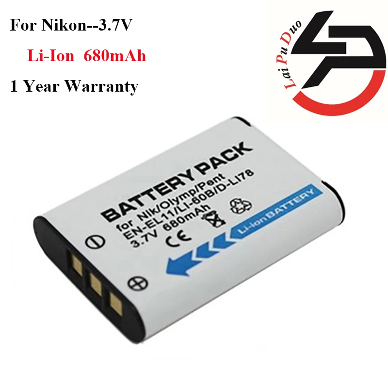 

High Quality 680mAh Brand New Replacement Battery For Nikon EN-EL11 ENEL11 DL-I78 R50 M50 V20 W60