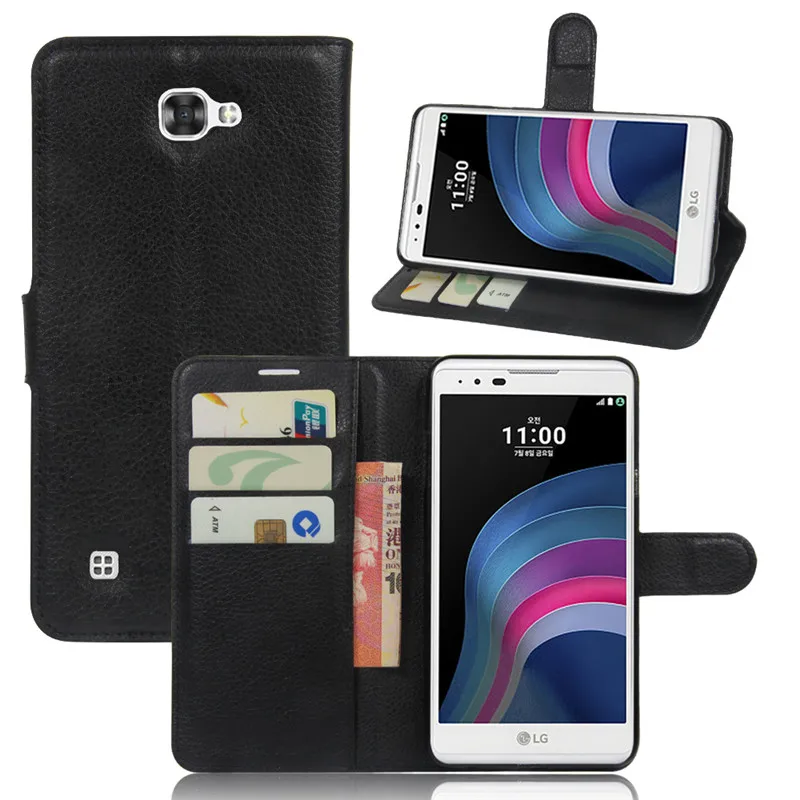For LG X max Lychee Print PU Leather Case phone case Flip Stand Wallet Card Holder Phone Shell Back Cover | Мобильные телефоны и