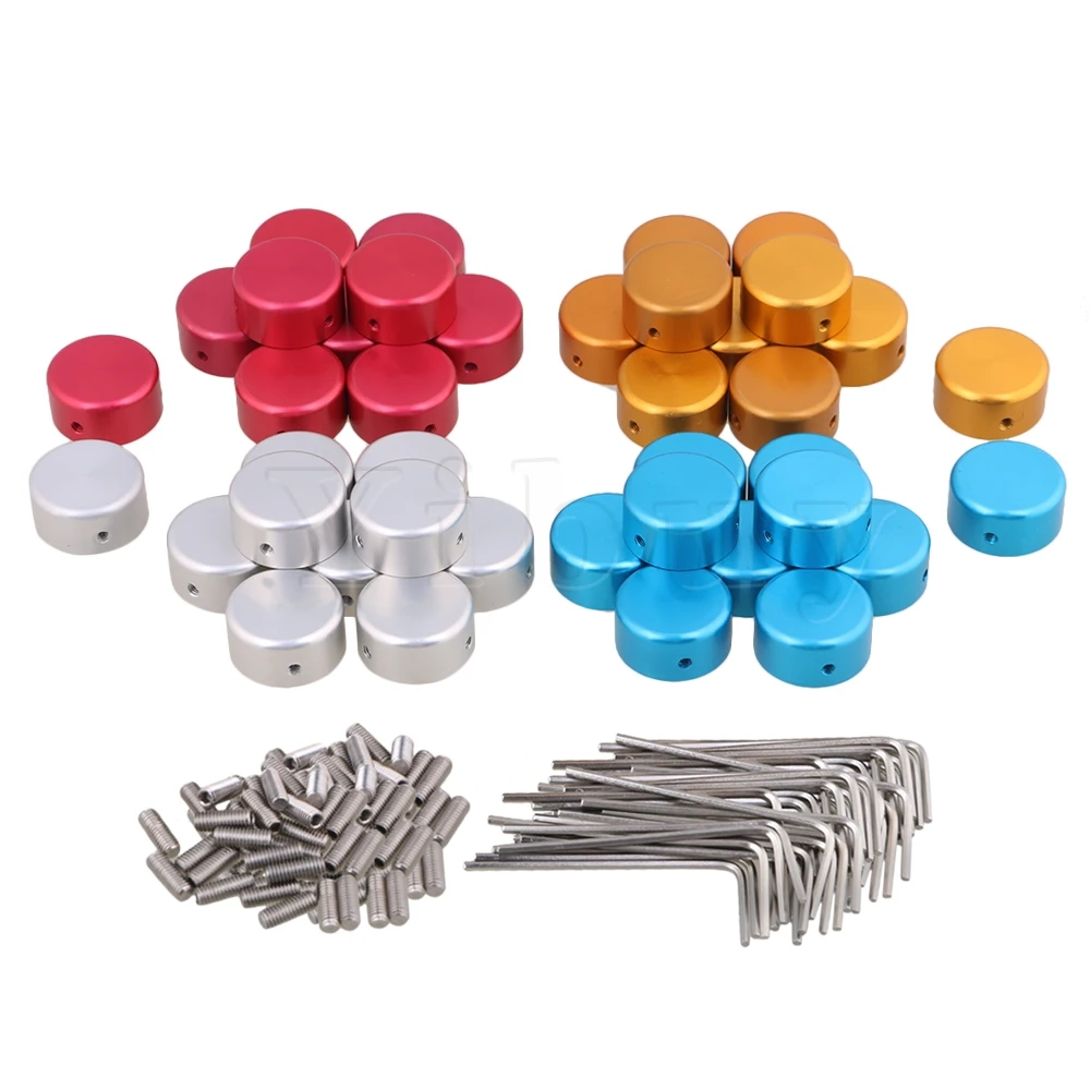 

Yibuy 40pcs Guitar Effects Parts Stomp Switch Pedal Box Foot Metal Knobs