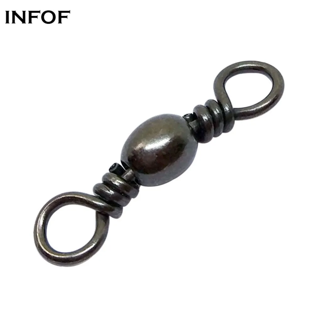 

INFOF 100pcs/lot Fishing Swivels Barrel Swivel Carp Fishing Tackle Lure Line Hook Fishing Connector pesca acesorios