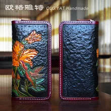 OLG. YAT женский кошелек из воловьей кожи кошелек ручной работы сумки длинные Сумки из натуральной кожи ручной кошелек для женщин сумки