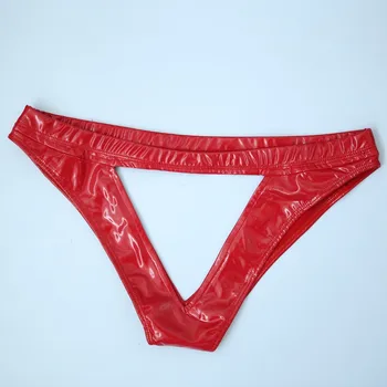 

Plus Size Latex PVC Leather String Women Thongs And G Strings Kawaii Triangle Hollow Out Sexy Tanga T-back Thong Lingerie Tangas