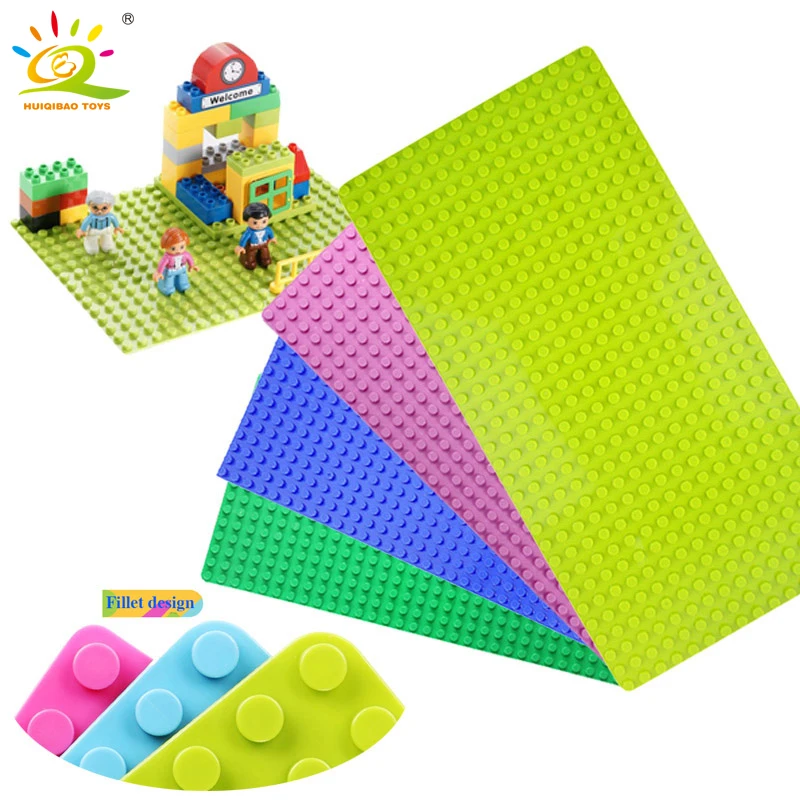 

4 color 32*16 Dots Big Blocks Base Plate Baseplate DIY Building Blocks Compatible wiith duplo City children toy 51*25.5cm
