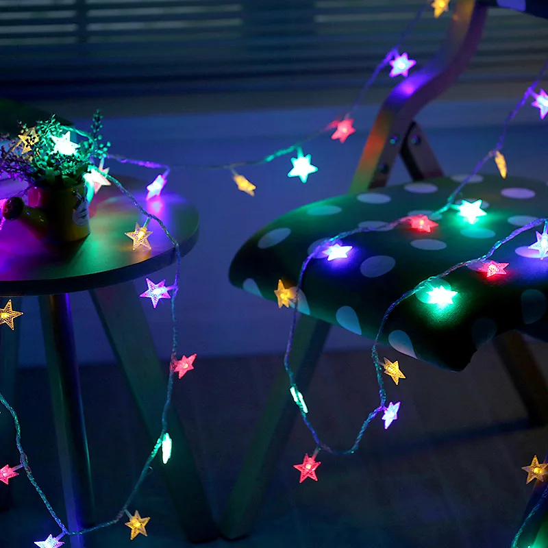3m Star Led Strings Wire Battery Operated Christmas Wedding Party Decoration Outdoor Party Suplies LED String Fairy Lights (2)