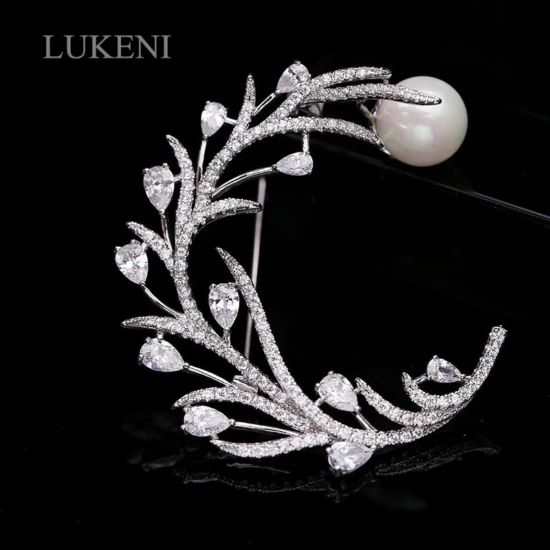

LUKENI New Arrive Multicolor Zircon Brooches Pins For Suit High Quality Safety Brooch Holiday Party Gifts For Women Fashionable