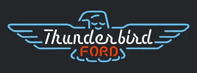 Thunderbird Ford Glass Neon Light Sign Beer Bar