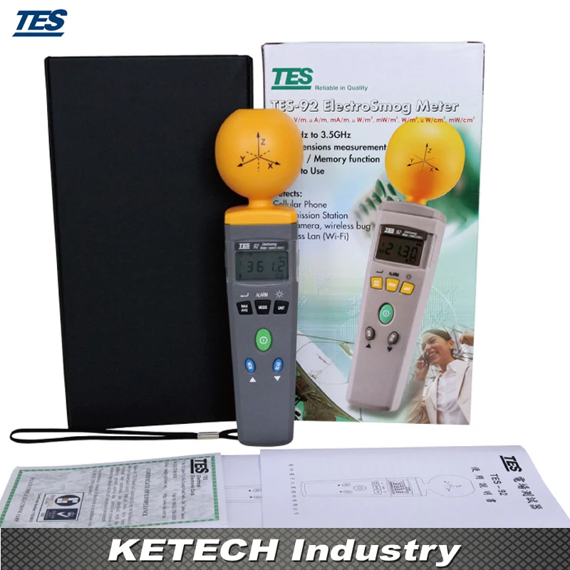 

Portable 3-AXIS EMF Radiation ElectroSmog Meter Tester TES-92