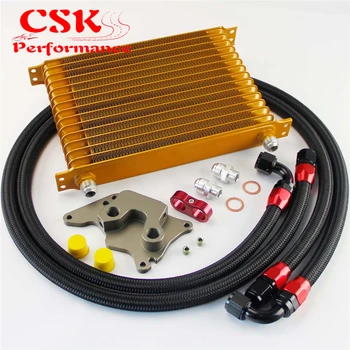 

15 Row 262mm AN10 Trust Oil Cooler Kit Fits For BMW Mini Cooper R53 Supercharger Black/Blue/Gold