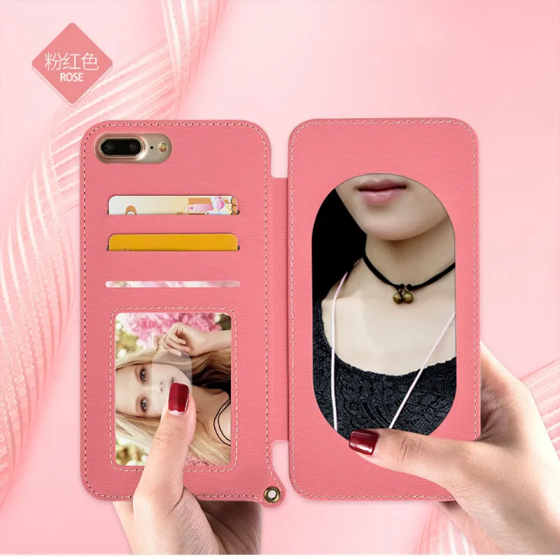 Mirror Case For iphone 7 Women Makeup Cases For Iphone X XR XS Max Flip Leather Cover For Iphon 6 6splus 7plus 8plus Drop Ship (14)