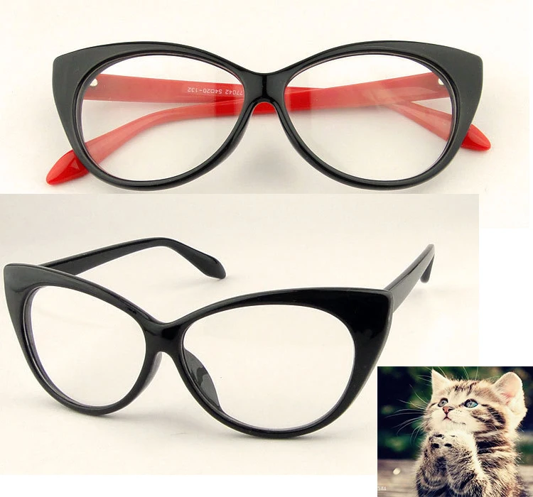 Montures De Lunettes De Vue Choix De Mode Oeil De Chat Forme Verre Uni Lunettes Femmes Montures De Lunettes Decorations Lunettes Optiques Aliexpress