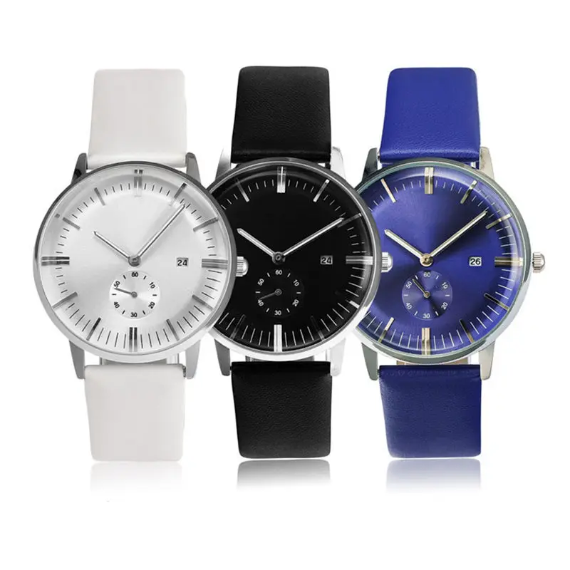 

Fashion Men Leather Strap Quartz Watches Analog Movement Ladies Watch
