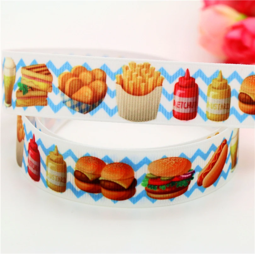 Grosgrain Flamingo with Chevron Pattern Ribbon 7//8/"/" 22mm