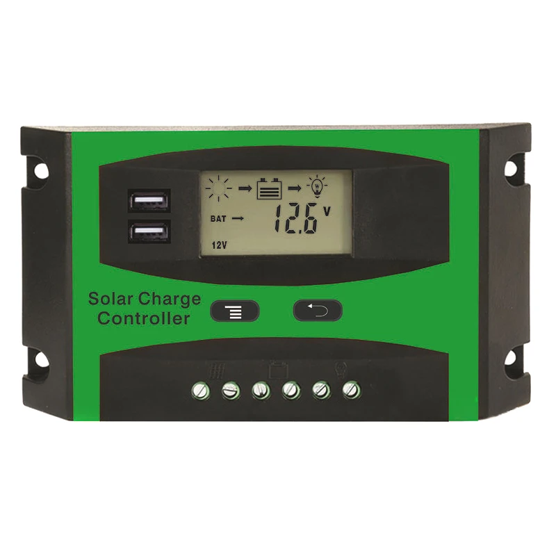 

Solar Power Controller 30A Dual USB Mobile Solar System Controller Charging LCD Temperature Display JDH99